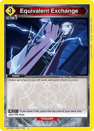 Equivalent Exchange (UE09BT/FMA-1-031) [UE09BT: FULLMETAL ALCHEMIST] - Deck Out Gaming