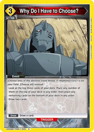 Why Do I Have to Choose? (UE09BT/FMA-1-032) [UE09BT: FULLMETAL ALCHEMIST] - Deck Out Gaming