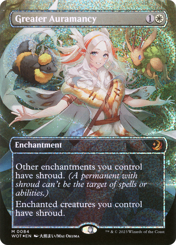 Greater Auramancy (Anime Borderless) (Confetti Foil) (84) [Wilds of Eldraine: Enchanting Tales] foil - Deck Out Gaming
