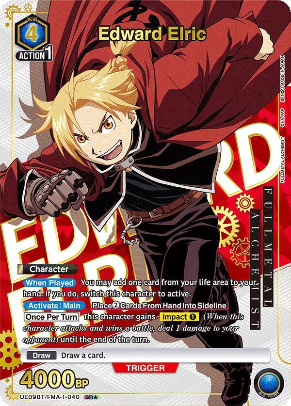 Edward Elric (040) (SR*) (UE09BT/FMA-1-040) [UE09BT: FULLMETAL ALCHEMIST] Foil - Deck Out Gaming