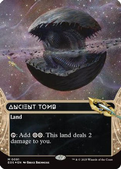 Ancient Tomb (0091) (Borderless) (Galaxy Foil) (91) [Edge of Eternities: Stellar Sights] foil - Deck Out Gaming