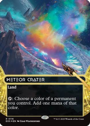 Meteor Crater (0116) (Borderless) (Galaxy Foil) (116) [Edge of Eternities: Stellar Sights] foil - Deck Out Gaming