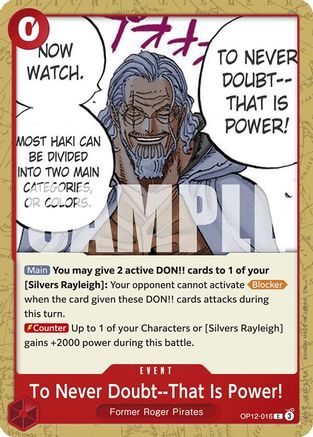 To Never Doubt--That Is Power! (OP12-016) [Legacy of the Master] - Deck Out Gaming