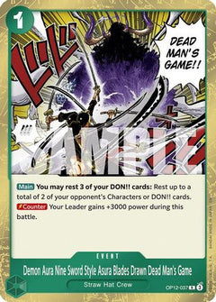 Demon Aura Nine Sword Style Asura Blades Drawn Dead Man's Game (OP12-037) [Legacy of the Master] Foil - Deck Out Gaming