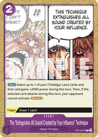 The "Extinguishes All Sound Created by Your Influence" Technique (OP12-077) [Legacy of the Master] - Deck Out Gaming