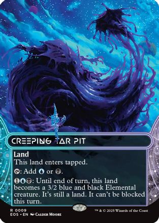 Creeping Tar Pit (0009) (Borderless) (9) [Edge of Eternities: Stellar Sights] foil - Deck Out Gaming