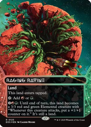 Raging Ravine (0125) (Borderless) (Galaxy Foil) (125) [Edge of Eternities: Stellar Sights] foil - Deck Out Gaming
