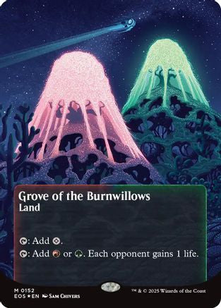 Grove of the Burnwillows (0152) (Borderless) (Galaxy Foil) (152) [Edge of Eternities: Stellar Sights] foil - Deck Out Gaming