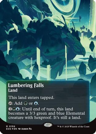 Lumbering Falls (0159) (Borderless) (Galaxy Foil) (159) [Edge of Eternities: Stellar Sights] foil - Deck Out Gaming