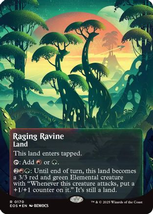 Raging Ravine (0170) (Borderless) (Galaxy Foil) (170) [Edge of Eternities: Stellar Sights] foil - Deck Out Gaming