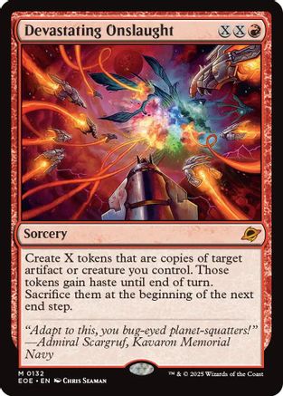 Devastating Onslaught (132) [Edge of Eternities] foil - Deck Out Gaming