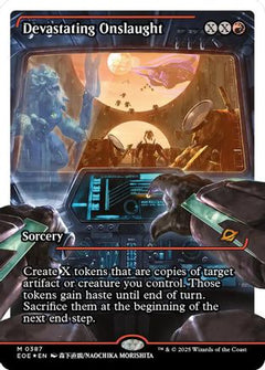 Devastating Onslaught (0387) (Showcase) (Fracture Foil) (387) [Edge of Eternities] foil - Deck Out Gaming