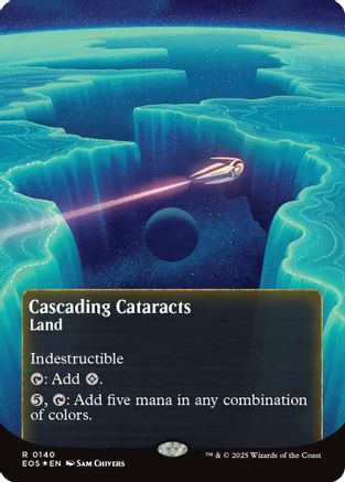 Cascading Cataracts (0140) (Borderless) (Galaxy Foil) (140) [Edge of Eternities: Stellar Sights] foil - Deck Out Gaming