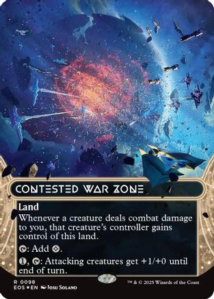 Contested War Zone (0098) (Borderless) (Galaxy Foil) (98) [Edge of Eternities: Stellar Sights] foil - Deck Out Gaming