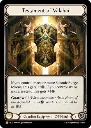 Testament of Valahai (MPG004) [Mastery Pack Guardian] Rainbow Foil - Deck Out Gaming