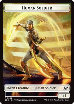 Human Soldier // Lander (0007) Doubled-Sided Token (2) [Edge of Eternities] foil - Deck Out Gaming