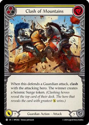 Clash of Mountains (Yellow) (MPG062) [Mastery Pack Guardian] Rainbow Foil - Deck Out Gaming