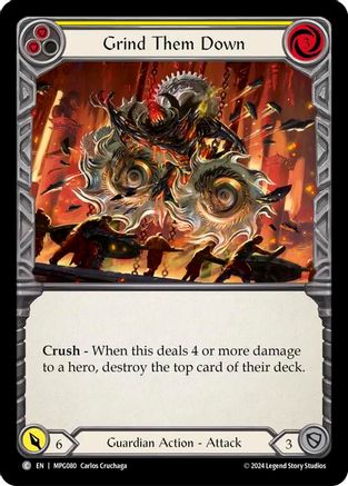 Grind Them Down (Yellow) (MPG080) [Mastery Pack Guardian] Rainbow Foil - Deck Out Gaming