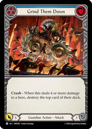 Grind Them Down (Blue) (MPG081) [Mastery Pack Guardian] Rainbow Foil - Deck Out Gaming