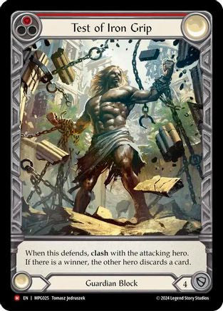 Test of Iron Grip (Extended Art) (MPG025) [Mastery Pack Guardian] Rainbow Foil - Deck Out Gaming