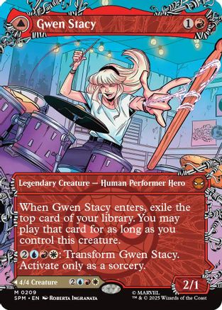 Gwen Stacy (0209) (Borderless) (209) [Marvel's Spider-Man] foil - Deck Out Gaming