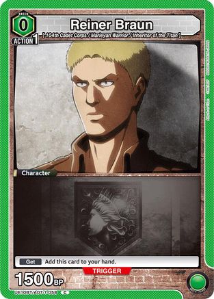 Reiner Braun (Box Topper Foil) (UE10BT/AOT-1-058) [UE10BT: Attack on Titan] Foil - Deck Out Gaming
