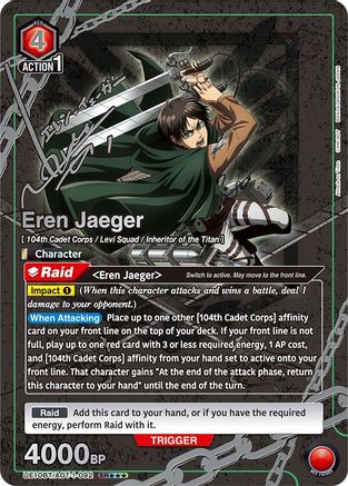 Eren Jaeger (092) (SR***) (UE10BT/AOT-1-092) [UE10BT: Attack on Titan] Foil - Deck Out Gaming