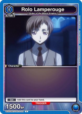 Rolo Lamperouge (Box Topper Foil) (UEX03BT/CGH-2-014) [UEX03BT: CODE GEASS: Lelouch of the Rebellion Vol.2] Foil - Deck Out Gaming