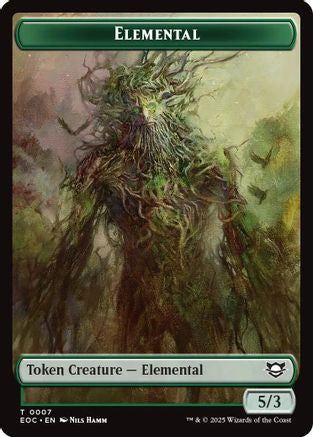 Elemental (0007) // Golem (0014) Double-Sided Token (7) [Commander: Edge of Eternities] foil - Deck Out Gaming