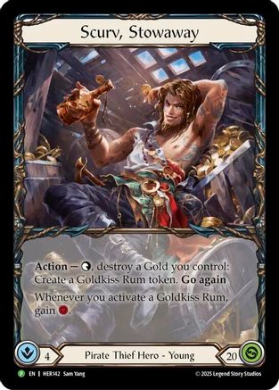Scurv, Stowaway - HER142 (HER142) [Flesh and Blood: Promo Cards] Rainbow Foil - Deck Out Gaming