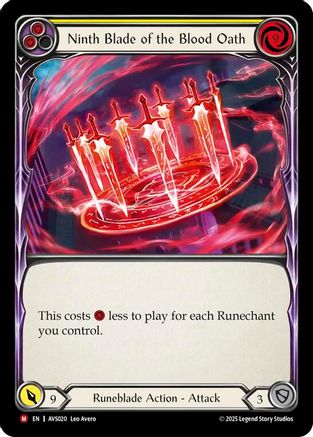 Ninth Blade of the Blood Oath (Yellow) (AVS020) [Armory Deck: Legends Viserai] - Deck Out Gaming