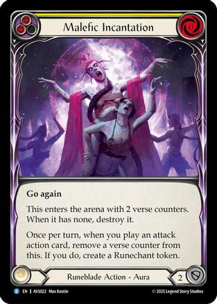 Malefic Incantation (Yellow) (AVS022) [Armory Deck: Legends Viserai] - Deck Out Gaming