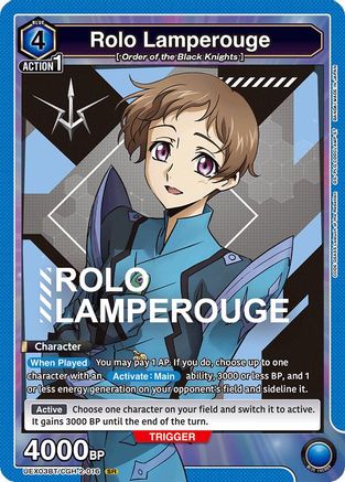 Rolo Lamperouge (016) (UEX03BT/CGH-2-016) [UEX03BT: CODE GEASS: Lelouch of the Rebellion Vol.2] Foil - Deck Out Gaming