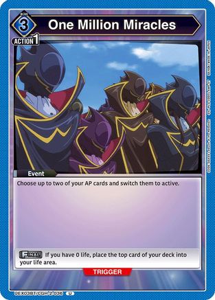 One Million Miracles (UEX03BT/CGH-2-036) [UEX03BT: CODE GEASS: Lelouch of the Rebellion Vol.2] - Deck Out Gaming