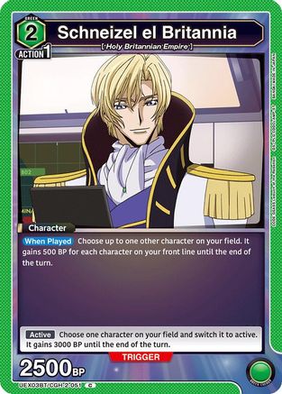 Schneizel el Britannia (UEX03BT/CGH-2-051) [UEX03BT: CODE GEASS: Lelouch of the Rebellion Vol.2] - Deck Out Gaming