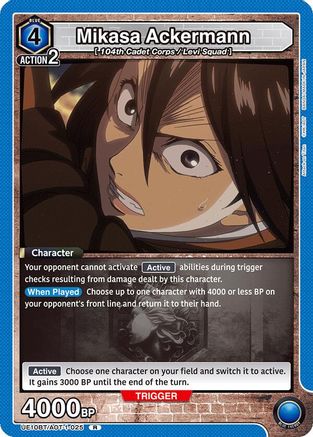 Mikasa Ackermann (025) (UE10BT/AOT-1-025) [UE10BT: Attack on Titan] Foil - Deck Out Gaming