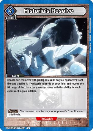 Historia's Resolve (UE10BT/AOT-1-033) [UE10BT: Attack on Titan] - Deck Out Gaming