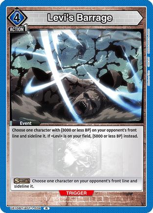 Levi's Barrage (UE10BT/AOT-1-034) [UE10BT: Attack on Titan] Foil - Deck Out Gaming
