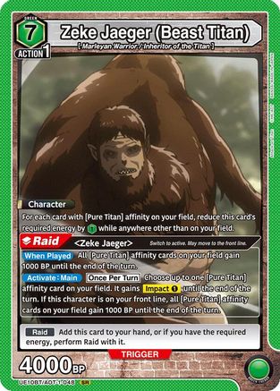 Zeke Jaeger (Beast Titan) (UE10BT/AOT-1-048) [UE10BT: Attack on Titan] Foil - Deck Out Gaming