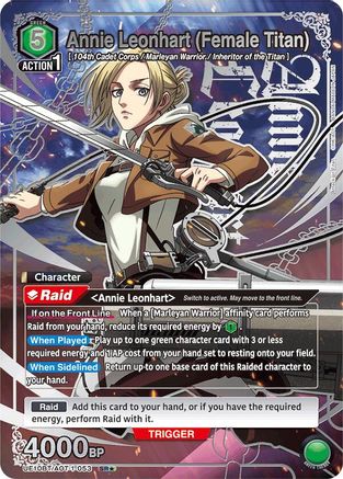 Annie Leonhart (Female Titan) (SR*) (UE10BT/AOT-1-053) [UE10BT: Attack on Titan] Foil - Deck Out Gaming