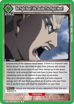 We Fight Now!! We Decide This Right Here!! (UE10BT/AOT-1-064) [UE10BT: Attack on Titan] Foil - Deck Out Gaming