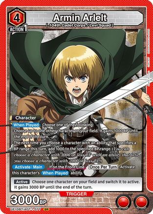 Armin Arlelt (077) (UE10BT/AOT-1-077) [UE10BT: Attack on Titan] Foil - Deck Out Gaming