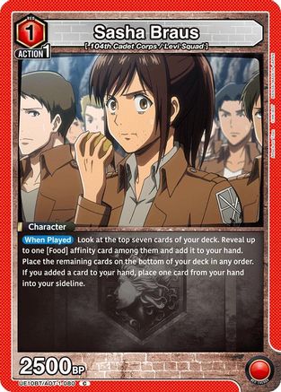 Sasha Braus (080) (UE10BT/AOT-1-080) [UE10BT: Attack on Titan] - Deck Out Gaming