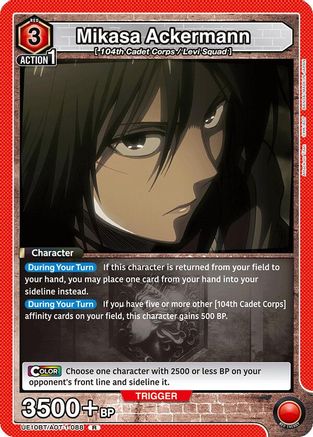 Mikasa Ackermann (088) (UE10BT/AOT-1-088) [UE10BT: Attack on Titan] Foil - Deck Out Gaming