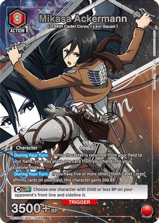 Mikasa Ackermann (088) (R*) (UE10BT/AOT-1-088) [UE10BT: Attack on Titan] Foil - Deck Out Gaming