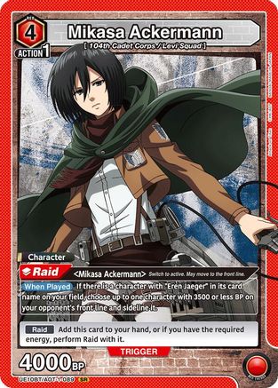Mikasa Ackermann (089) (UE10BT/AOT-1-089) [UE10BT: Attack on Titan] Foil - Deck Out Gaming
