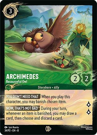 Archimedes - Resourceful Owl (34/P2) [Disney Lorcana Promo Cards] Holofoil - Deck Out Gaming
