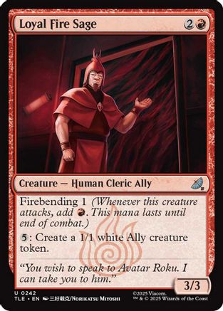 Loyal Fire Sage (242) [Avatar: The Last Airbender: Eternal-Legal] foil - Deck Out Gaming