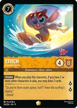Stitch - Carefree Surfer (24/204) [Fabled] - Deck Out Gaming