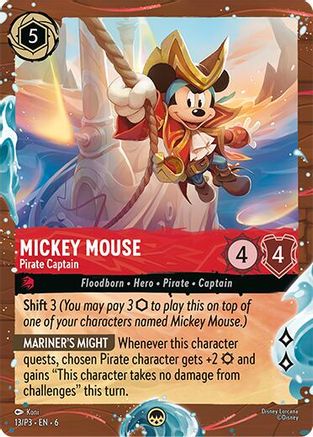 Mickey Mouse - Pirate Captain (Disney Cruise Promo) (13/P3) [Disney Lorcana Promo Cards] Holofoil - Deck Out Gaming